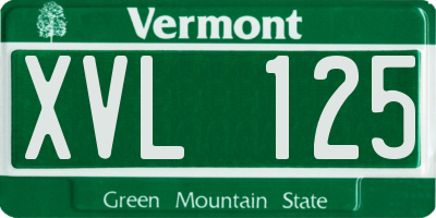 VT license plate XVL125
