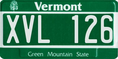 VT license plate XVL126
