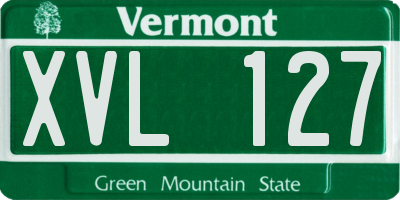 VT license plate XVL127