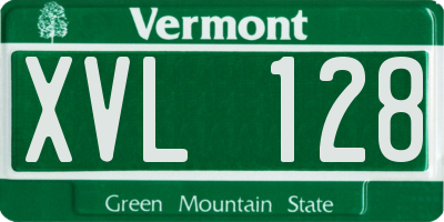 VT license plate XVL128