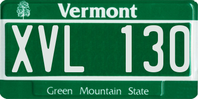 VT license plate XVL130