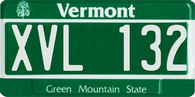 VT license plate XVL132