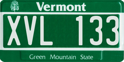 VT license plate XVL133