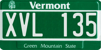 VT license plate XVL135