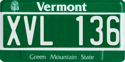 VT license plate XVL136