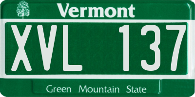 VT license plate XVL137