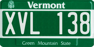 VT license plate XVL138