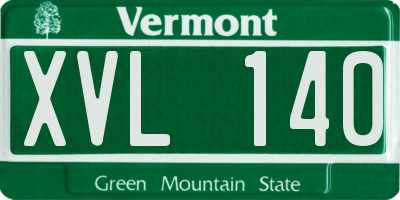 VT license plate XVL140
