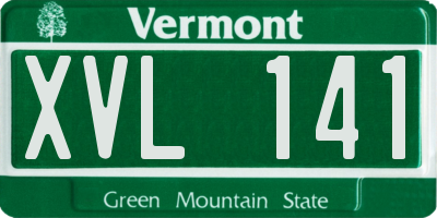 VT license plate XVL141