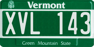 VT license plate XVL143
