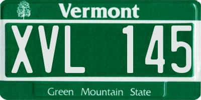 VT license plate XVL145