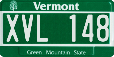 VT license plate XVL148