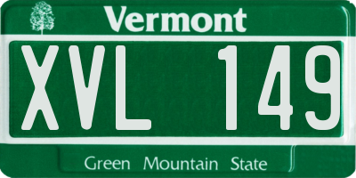VT license plate XVL149