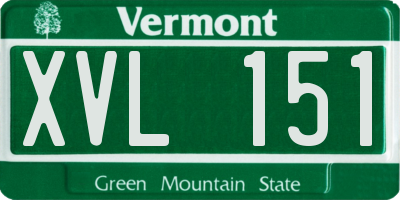 VT license plate XVL151