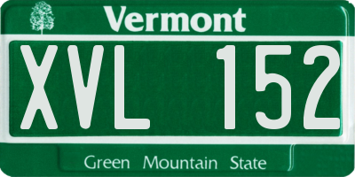 VT license plate XVL152