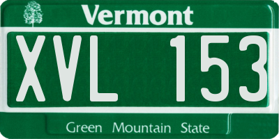VT license plate XVL153