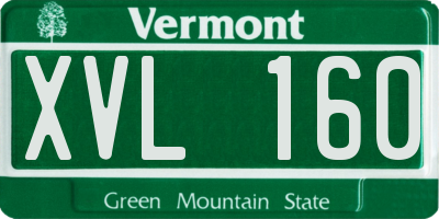VT license plate XVL160