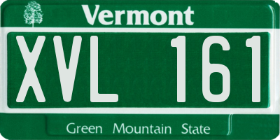 VT license plate XVL161