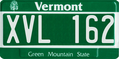 VT license plate XVL162