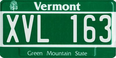 VT license plate XVL163