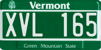 VT license plate XVL165