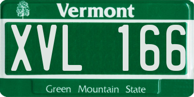 VT license plate XVL166