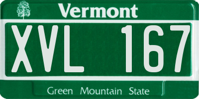 VT license plate XVL167