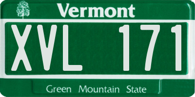 VT license plate XVL171