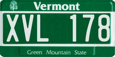 VT license plate XVL178