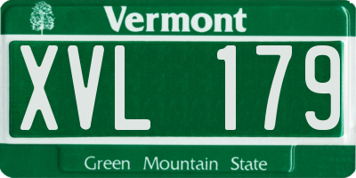 VT license plate XVL179