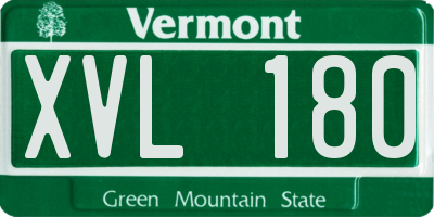 VT license plate XVL180