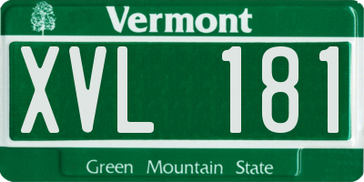 VT license plate XVL181