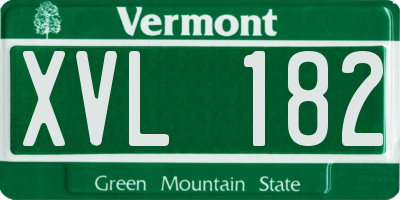 VT license plate XVL182