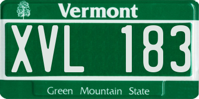 VT license plate XVL183