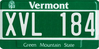 VT license plate XVL184