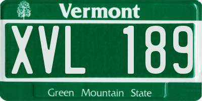 VT license plate XVL189
