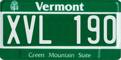 VT license plate XVL190