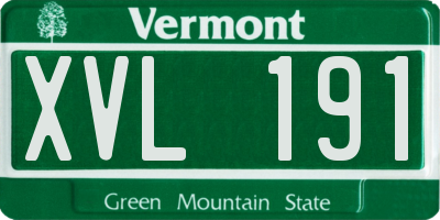 VT license plate XVL191