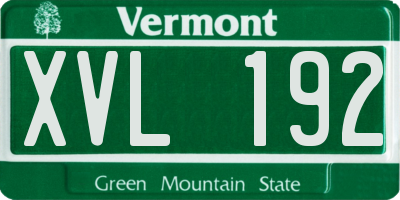 VT license plate XVL192