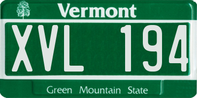 VT license plate XVL194