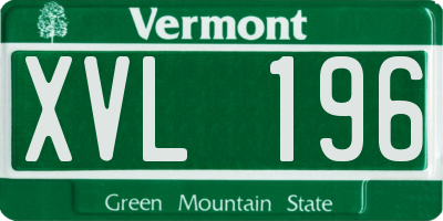 VT license plate XVL196