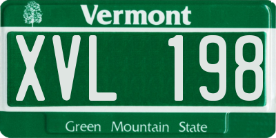 VT license plate XVL198