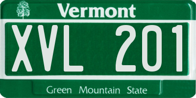 VT license plate XVL201