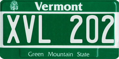 VT license plate XVL202