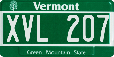 VT license plate XVL207