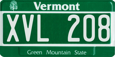VT license plate XVL208