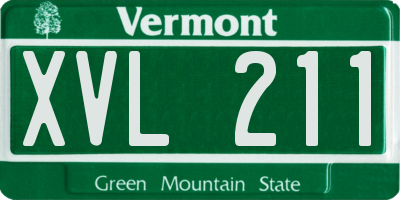 VT license plate XVL211