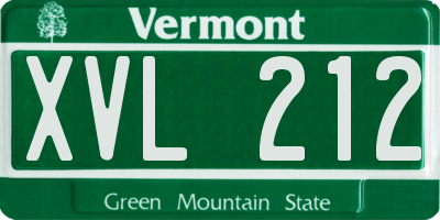 VT license plate XVL212
