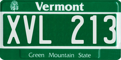 VT license plate XVL213