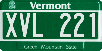 VT license plate XVL221